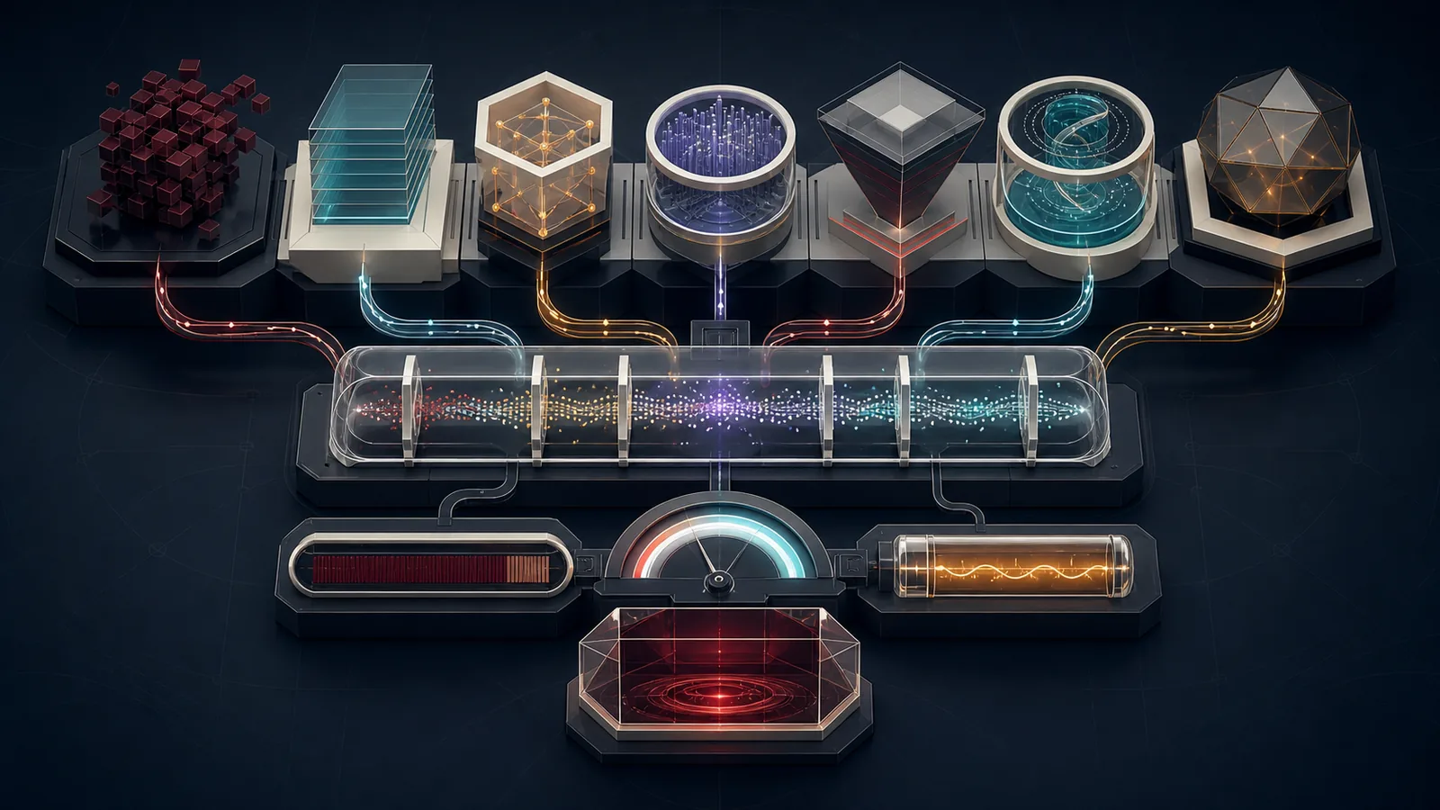 Seven modular AI review protocols feed an observable pipeline with agreement and cost controls